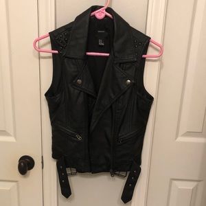 Faux leather vest